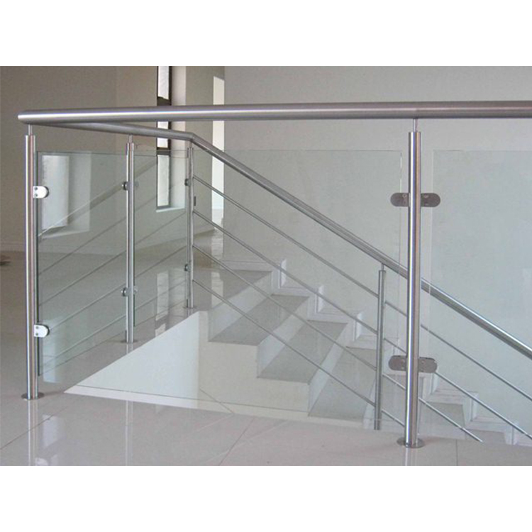 High Quality Stainless Steel Glass Railing / Handrail / Balustrade Round  Stainless Post with Glass Clamp