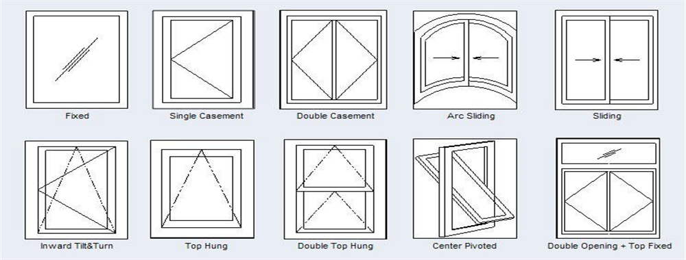 pvc Soundproof america style upper and lower pulling window